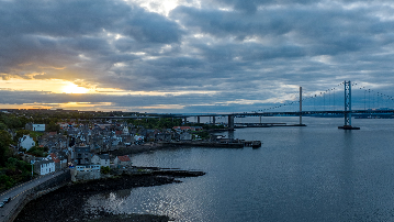 South queensferry and the Forth Bridge Scotland.