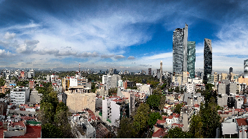 View of the towers in Paseo de la Reforma in México City
