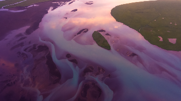 iceland winding river braided sunrise nature landscape autel evo