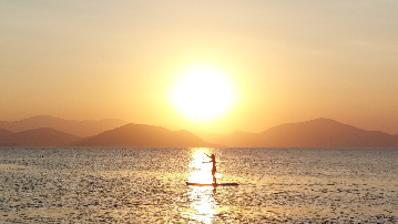 Paddling into the sunset