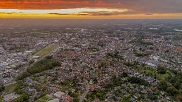 Golden city view of Winterswijk (The Netherlands)